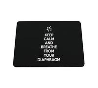 Hippowarehouse Keep calm and breathe from your diaphragm printed mouse mat pad accessory black rubber base 240mm x 190mm x 60mm