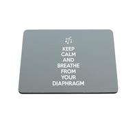 Hippowarehouse Keep calm and breathe from your diaphragm printed mouse mat pad accessory black rubber base 240mm x 190mm x 60mm