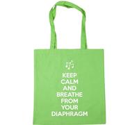 Hippowarehouse Keep calm and breathe from your diaphragm Tote Shopping Gym Beach Bag 42cm x38cm, 10 litres