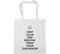 Hippowarehouse Keep calm and breathe from your diaphragm Tote Shopping Gym Beach Bag 42cm x38cm, 10 litres