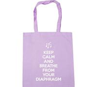 Hippowarehouse Keep calm and breathe from your diaphragm Tote Shopping Gym Beach Bag 42cm x38cm, 10 litres