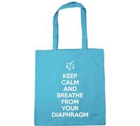 Hippowarehouse Keep calm and breathe from your diaphragm Tote Shopping Gym Beach Bag 42cm x38cm, 10 litres