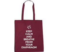 Hippowarehouse Keep calm and breathe from your diaphragm Tote Shopping Gym Beach Bag 42cm x38cm, 10 litres
