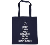 Hippowarehouse Keep calm and breathe from your diaphragm Tote Shopping Gym Beach Bag 42cm x38cm, 10 litres