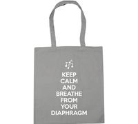 Hippowarehouse Keep calm and breathe from your diaphragm Tote Shopping Gym Beach Bag 42cm x38cm, 10 litres