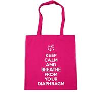 Hippowarehouse Keep calm and breathe from your diaphragm Tote Shopping Gym Beach Bag 42cm x38cm, 10 litres