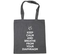 Hippowarehouse Keep calm and breathe from your diaphragm Tote Shopping Gym Beach Bag 42cm x38cm, 10 litres