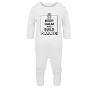 Hippowarehouse Keep Calm and Build a Robot Baby Romper All in one Piece Unisex White