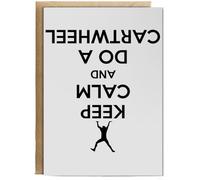 Hippowarehouse Keep calm and do a cartwheel - gymnastics Birthday Card A5 Personalised with envelope for him for her Funny Cards for Men and Women Blank inside option
