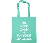 Hippowarehouse Keep Calm and Fix Your Lip Gloss Tote Shopping Gym Beach Bag 42cm x38cm, 10 litres
