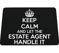 Hippowarehouse Keep Calm And Let The Estate Agent Handle It printed mouse mat pad accessory black rubber base 240mm x 190mm x 60mm