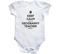 Hippowarehouse Keep calm and let the geography teacher handle it baby vest bodysuit (short sleeve) boys girls