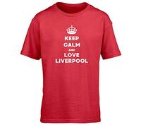Hippowarehouse Keep Calm and Love Liverpool Kids Children's Short Sleeve t-Shirt Red