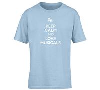Hippowarehouse Keep Calm and Love Musicals Kids Children's Short Sleeve t-Shirt Light Blue