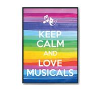 Hippowarehouse Keep Calm and Love Musicals Printed Poster A2 Wall Art Design Classroom Room Gym Office Décor