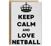 Hippowarehouse Keep Calm and Love Netball Birthday Card A5 Personalised with envelope for him for her Funny Cards for Men and Women Blank inside option