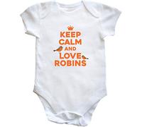Hippowarehouse Keep Calm and Love Robins baby vest bodysuit (short sleeve) boys girls