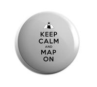 Hippowarehouse Keep calm and map on Badge Various Sizes 38mm 50mm 75mm