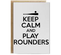 Hippowarehouse Keep calm and play rounders Birthday Card A5 Personalised with envelope for him for her Funny Cards for Men and Women Blank inside option