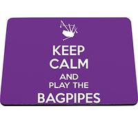 Hippowarehouse Keep Calm and Play the Bagpipes printed mouse mat pad accessory black rubber base 240mm x 190mm x 60mm