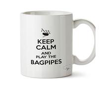 Hippowarehouse Keep Calm and Play The Bagpipes Printed Mug Cup Ceramic 10oz