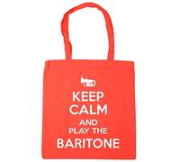 Hippowarehouse Keep Calm and Play the Baritone Tote Shopping Gym Beach Bag 42cm x38cm, 10 litres
