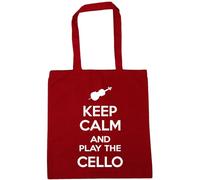 Hippowarehouse Keep Calm and Play the Cello Tote Shopping Gym Beach Bag 42cm x38cm, 10 litres