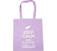Hippowarehouse Keep Calm and Play the Cello Tote Shopping Gym Beach Bag 42cm x38cm, 10 litres