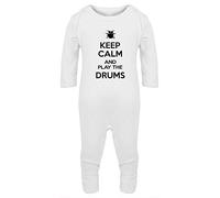 Hippowarehouse Keep Calm and Play The Drums Baby Romper All in one Piece Unisex White