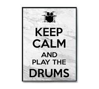 Hippowarehouse Keep Calm and Play the Drums Printed Poster A1 Wall Art Design Classroom Room Gym Office Décor