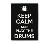 Hippowarehouse Keep Calm and Play the Drums Printed Poster A2 Wall Art Design Classroom Room Gym Office Décor