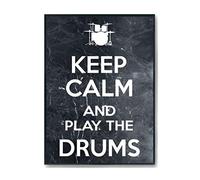 Hippowarehouse Keep Calm and Play the Drums Printed Poster A2 Wall Art Design Classroom Room Gym Office Décor