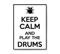 Hippowarehouse Keep Calm and Play the Drums Printed Poster A3 Wall Art Design Classroom Room Gym Office Décor