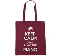 Hippowarehouse Keep Calm and Play the Piano Tote Shopping Gym Beach Bag 42cm x38cm, 10 litres