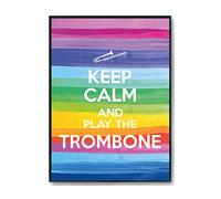 Hippowarehouse Keep Calm and Play the Trombone Printed Poster A4 Wall Art Design Classroom Room Gym Office Décor