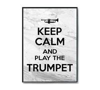 Hippowarehouse Keep Calm and Play the Trumpet Printed Poster A2 Wall Art Design Classroom Room Gym Office Décor