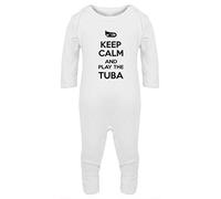 Hippowarehouse Keep Calm and Play The Tuba Baby Romper All in one Piece Unisex White