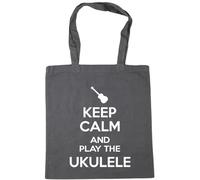 Hippowarehouse Keep Calm and Play the Ukulele Tote Shopping Gym Beach Bag 42cm x38cm, 10 litres
