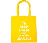 Hippowarehouse Keep Calm and Play the Ukulele Tote Shopping Gym Beach Bag 42cm x38cm, 10 litres