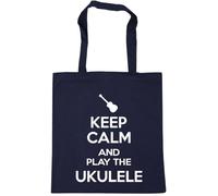 Hippowarehouse Keep Calm and Play the Ukulele Tote Shopping Gym Beach Bag 42cm x38cm, 10 litres