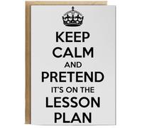 Hippowarehouse keep calm and pretend it's on the lesson plan Personalised Card A5 with envelope for him for her Funny Cards for Men and Women Blank inside option