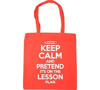 Hippowarehouse Keep Calm And Pretend It's On The Lesson Plan Tote Shopping Gym Beach Bag 42cm x38cm, 10 litres