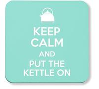 Hippowarehouse Keep Calm and Put the Kettle On pack of 2 coasters gloss finish durable backing 9cm x 9cm