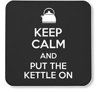 Hippowarehouse Keep Calm and Put the Kettle On pack of 2 coasters gloss finish durable backing 9cm x 9cm