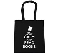 Hippowarehouse Keep calm and read books Tote Shopping Gym Beach Bag 42cm x38cm, 10 litres