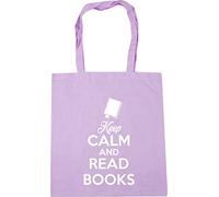Hippowarehouse Keep calm and read books Tote Shopping Gym Beach Bag 42cm x38cm, 10 litres