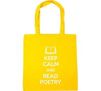 Hippowarehouse Keep Calm And Read Poetry Tote Shopping Gym Beach Bag 42cm x38cm, 10 litres