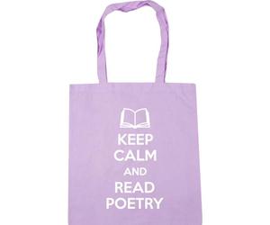 Hippowarehouse Keep Calm And Read Poetry Tote Shopping Gym Beach Bag 42cm x38cm, 10 litres