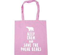 Hippowarehouse Keep calm and save the polar bears Tote Shopping Gym Beach Bag 42cm x38cm, 10 litres