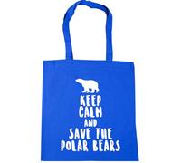 Hippowarehouse Keep calm and save the polar bears Tote Shopping Gym Beach Bag 42cm x38cm, 10 litres